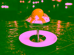 Ice cream Sokhumi style With Tangerine sause and Tuts