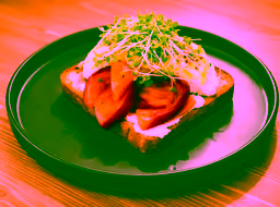 Benedict with buckwheat bread and salmon